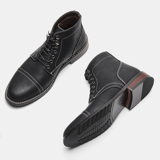 Botas de Cuero Vintage para Hombre - Estilo Casual - Image 13