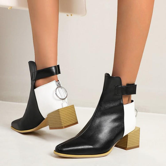 Botas Martín Mujer Estilo Británico Talla Grande Tacón Grueso - Image 4