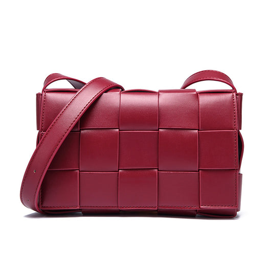 Bolsa Crossbody de Cuero Tejido Vintage con Asa Simple - Image 7