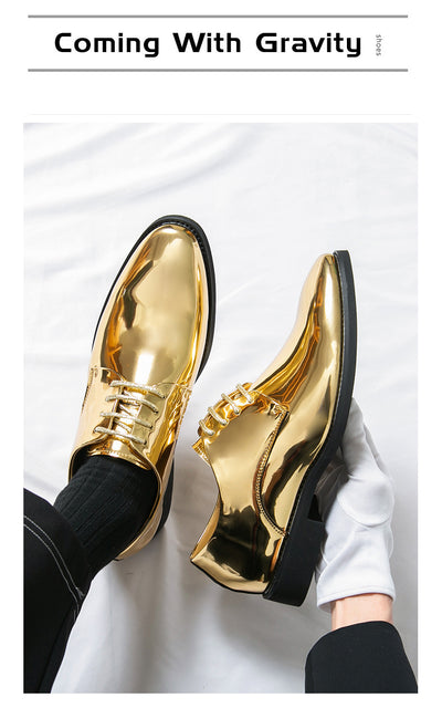 Zapatos de Cuero Brillante con Punta Afilada Estilo Británico para Hombre - Image 12