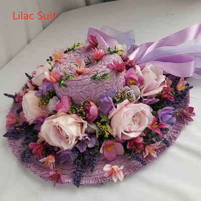 Sombrero de Paja Púrpura con Flor para Mujer - Estilo Raffia - Image 22
