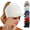 Gorro Tejido con Agujero para Coleta - Beanie Cálido para Mujer Otoño Invierno