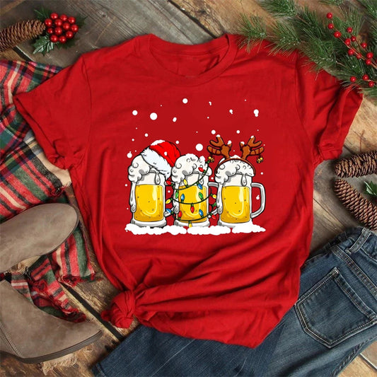 Playera de Pareja Navideña con Copas de Vino para Él y Ella - Image 2