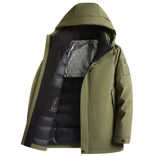 Chaqueta Impermeable con Capucha de Plumón de Pato Blanco - Image 4