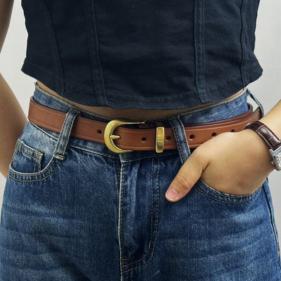 Cinturón de Cuero Genuino para Mujer - Diseño Retro Versátil - Image 3