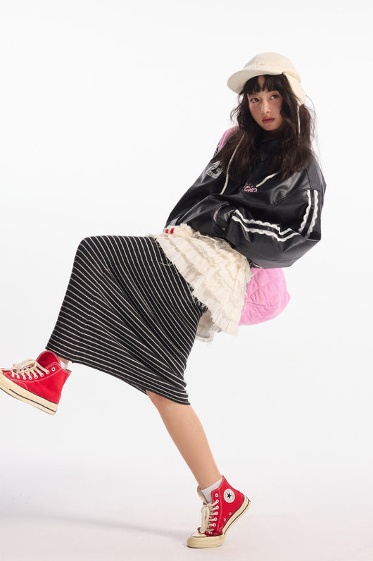 Chaqueta de Solapa Negra con Encaje y Bordado Love Number para Mujer - Image 23