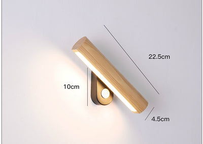 Lámpara de Mesita Nórdica LED Giratoria de Madera Maciza para Dormitorio y Sala de Estar - Image 12