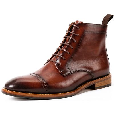 Botas Altas de Cuero para Hombre con Cordones Estilo Británico - Image 10