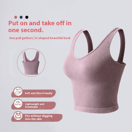 Top Deportivo sin Costuras Transpirable para Yoga Mujer