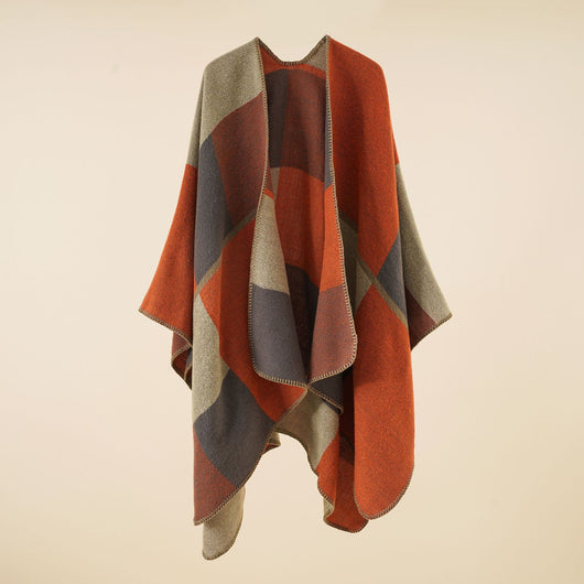 Bufanda Cuadros Oversize de Cachemira para Mujer - Image 5