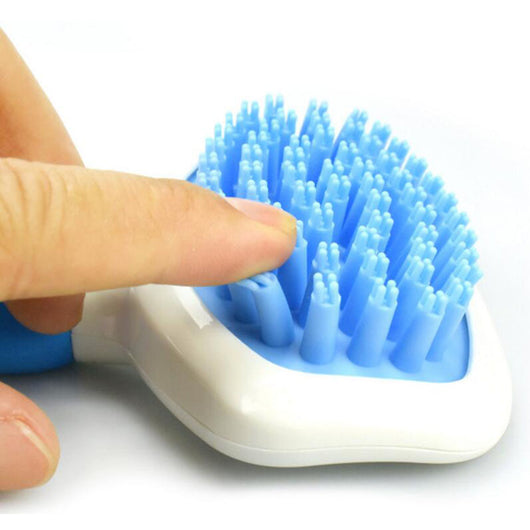 Peine Masajeador de Silicona Azul para Perros y Gatos - Cepillo de Baño y Limpieza - Image 9