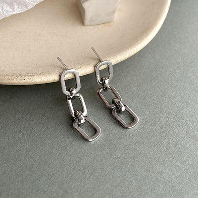 Aretes de Plata 925 Cadena Gruesa Exagerada con Cierre de Tuerca - Image 3