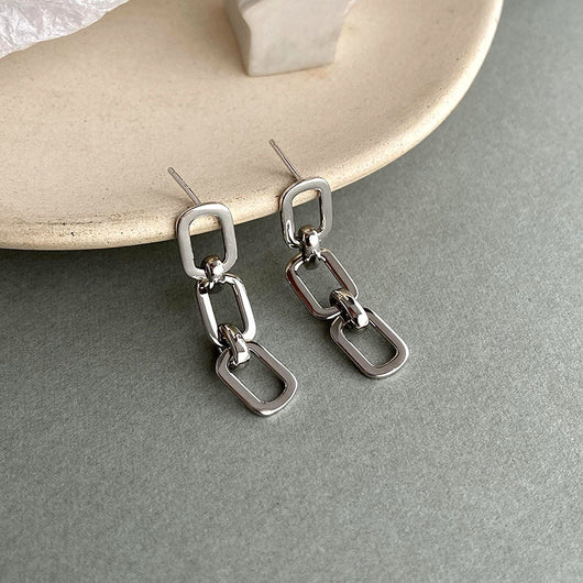 Aretes de Plata 925 Cadena Gruesa Exagerada con Cierre de Tuerca - Image 3