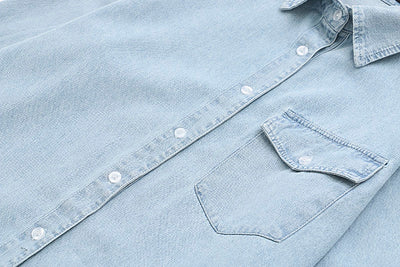 Camisa Denim Manga Larga con Bolsillo - Image 14