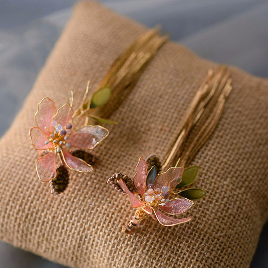 Aretes de Novia Flor Cristal Artificial sin Perforación - Clips para Boda Playa - Image 3