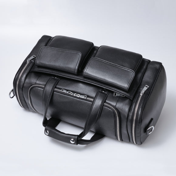 Bolsa de Viaje de Cuero para Hombre - Gran Capacidad y Portabilidad