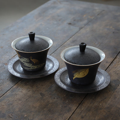 Tazón de Té Artesanal de Cerámica Pintado a Mano - Juego Kung Fu - Image 4