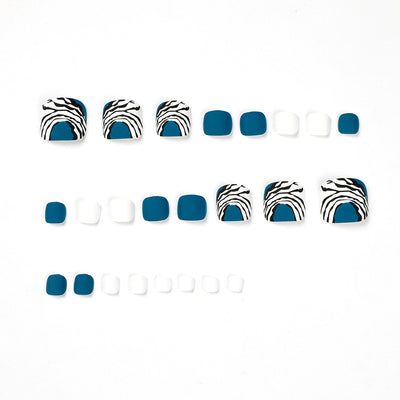 Tiras de Nail Art en Azul, Negro y Blanco - Image 4