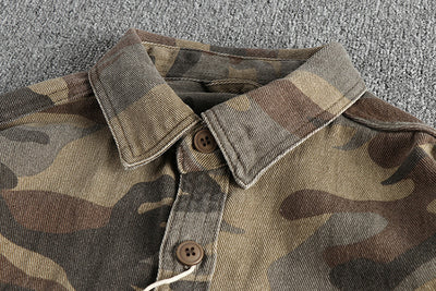 Camisa Abrigo de Trabajo Vintage en Algodón Desteñido - Image 10