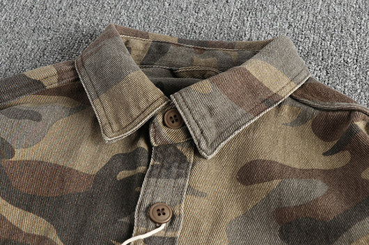 Camisa Abrigo de Trabajo Vintage en Algodón Desteñido - Image 10