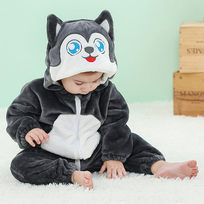 Pijama Enterizo de Franela con Diseño de Animales para Bebé