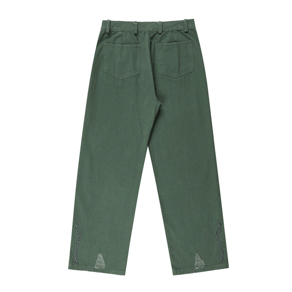 Pantalones Rectos con Diseño Splash de Pintura Artística