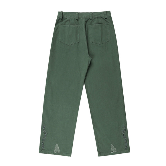 Pantalones Rectos con Diseño Splash de Pintura Artística