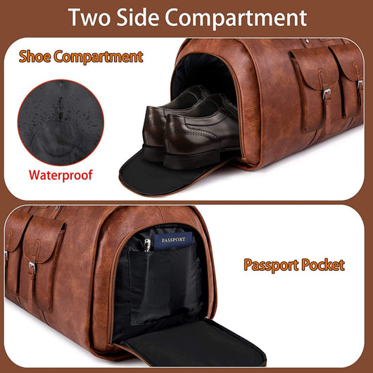 Bolso Convertible de Cuero Impermeable Grande para Viajes y Prendas - Image 2