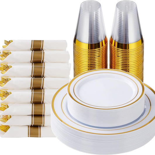 Juego de Vajilla Desechable Premium con Copa, Cubiertos y Plato Calado - Image 5