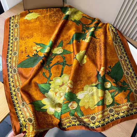 Pañuelo Largo de Satén Xiang Yun con Estampado Coreano - Image 10