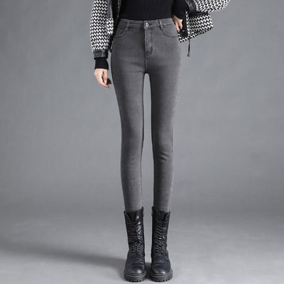 Jeans Talle Alto Forrados en Polar Extra Gruesos para Mujer - Image 13