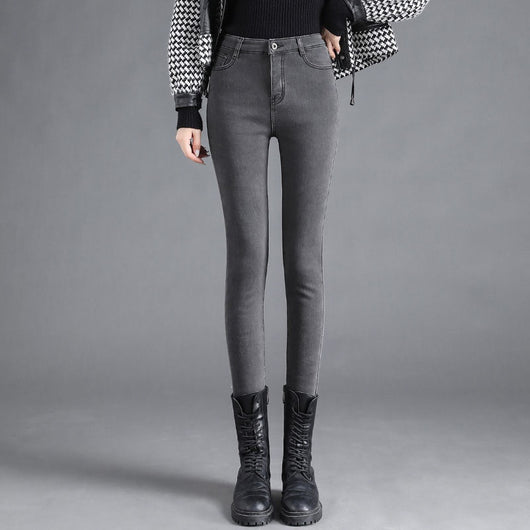 Jeans Talle Alto Forrados en Polar Extra Gruesos para Mujer - Image 13
