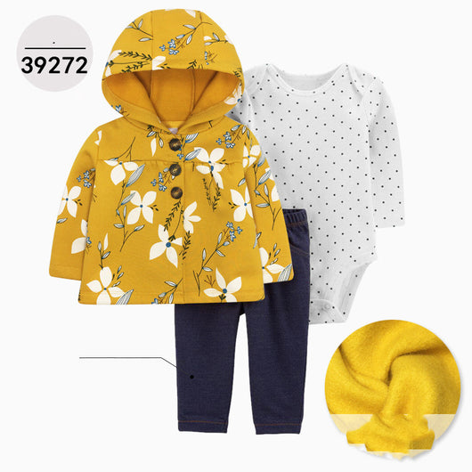 Chaqueta de Cuero con Capucha Manga Larga Tres Piezas para Niños - Image 2