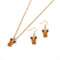 Conjunto de Joyería Navideña Reno - Collar y Aretes