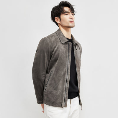 Chaqueta de Cuero Gamuza Genuina Premium para Hombre - Estilo Biker Otoño - Image 2