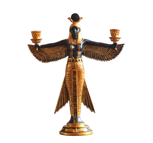 Estatua de la Diosa Isis con Alas - Figura Decorativa de Resina Artesanal