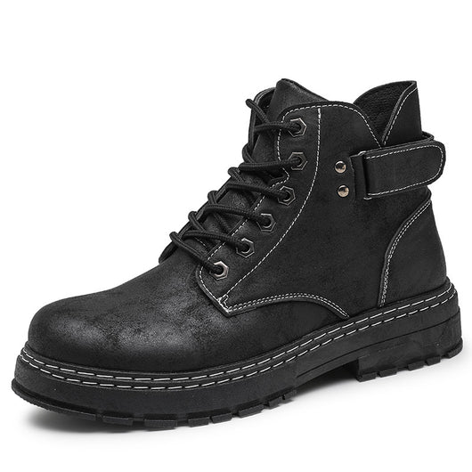 Botas de Trabajo Retro Clásicas Caña Alta Punta Redonda para Hombre - Image 7
