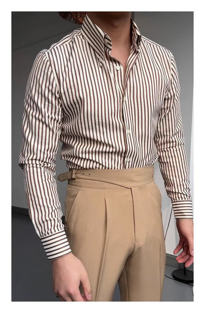 Camisa de Algodón Seersucker Primavera para Hombre - Image 12