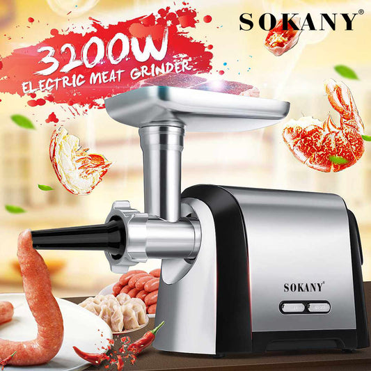 Moledor de Carne Eléctrico Automático de Acero Inoxidable