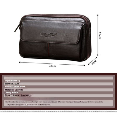 Cartera Clutch de Cuero Genuino Primera Capa para Hombre - Image 7