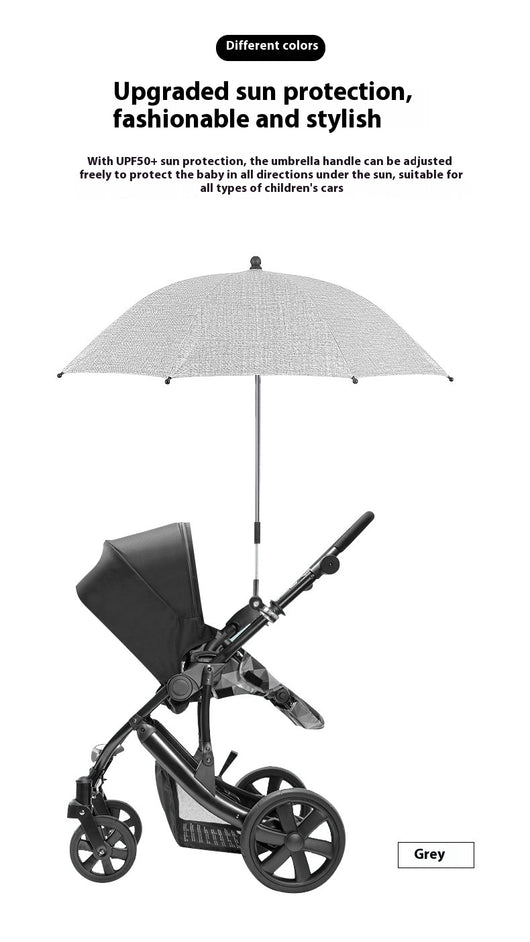 Sombrilla Parasol UV para Cochecito de Bebé - Protección Solar Negra - Image 26