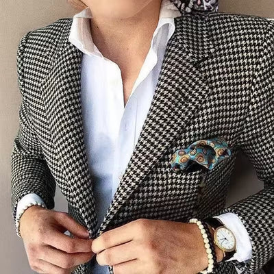 Blazer Casual Pata de Gallo para Hombre - Image 6