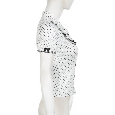 Blusa Estilo Francés con Moño y Lunares - Image 15