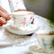 Juego de Té en Porcelana Bone China Británica con Tazas y Platos
