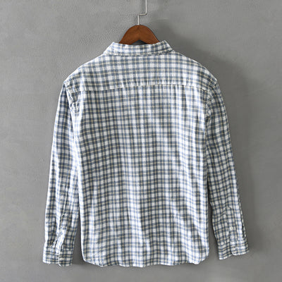 Camisa Casual de Cuadros para Hombre - Manga Larga Versátil - Image 9