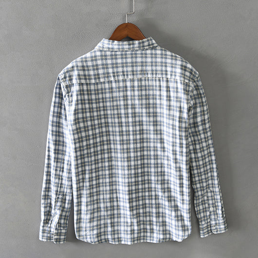 Camisa Casual de Cuadros para Hombre - Manga Larga Versátil - Image 9