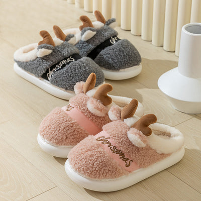 Pantuflas Navideñas de Invierno con Diseño de Alce - Cómodas y Acogedoras - Image 3