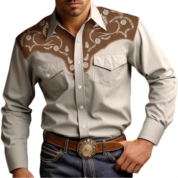 Camisa Vaquera Clásica de Manga Larga para Hombre
