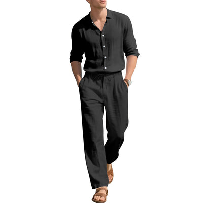 Conjunto de Dos Piezas: Camisa Suelta de Manga Larga y Pantalón Cómodo - Image 4