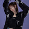 Chaqueta Sling de Terciopelo Mink Plata y Negro con Estrella